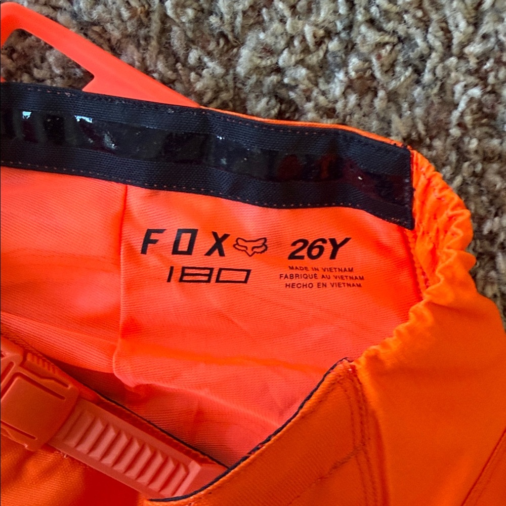 Fox Kids Bright Orange and Black MX Pants Size 26Y - Picture 5 of 5